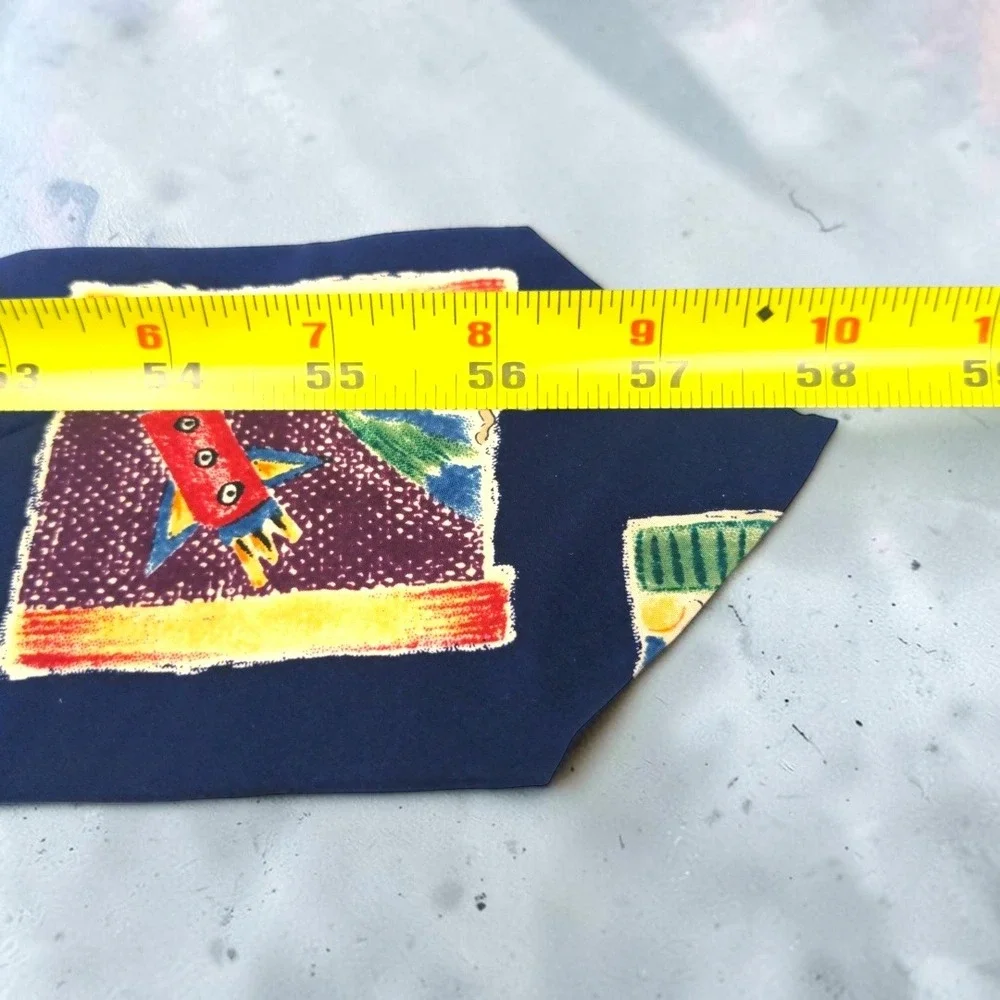 VTG Save the Children Silk Tie Nicole Windows of Imagination Rocket Ship Navy